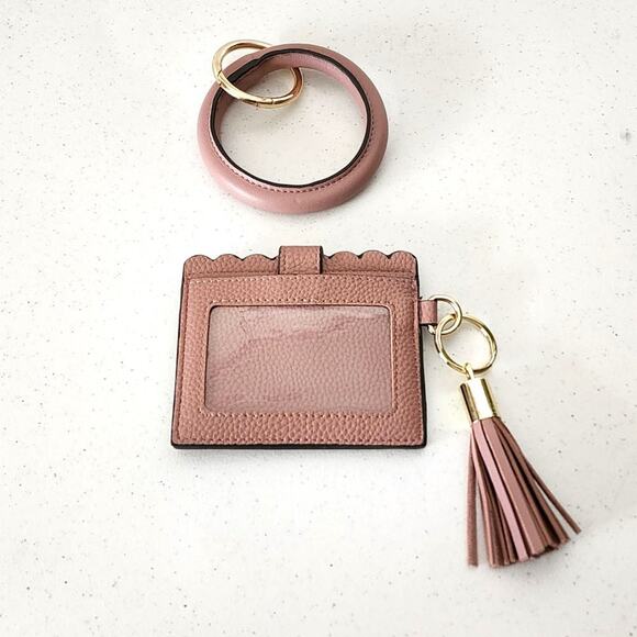 Nanette Lepore Faux Leather Credit Card Case with Ring Bracelet & Tassel - Picture 5 of 7